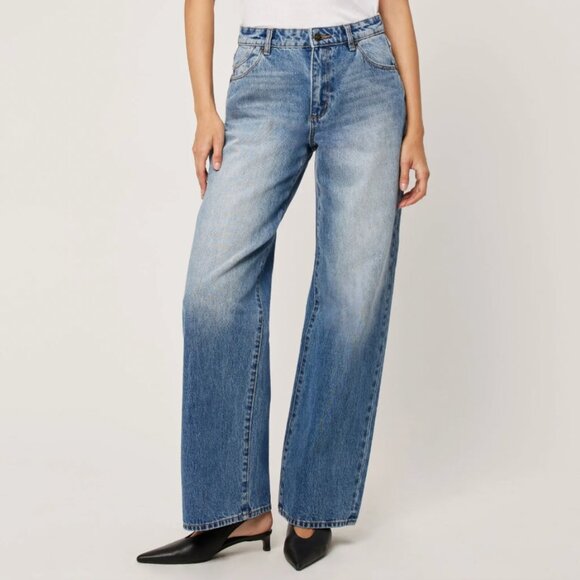 NWT ROLLA'S Kate Baggy Real Worn Jean Womens 31 Mid Vintage Blue Anthro - Picture 1 of 15